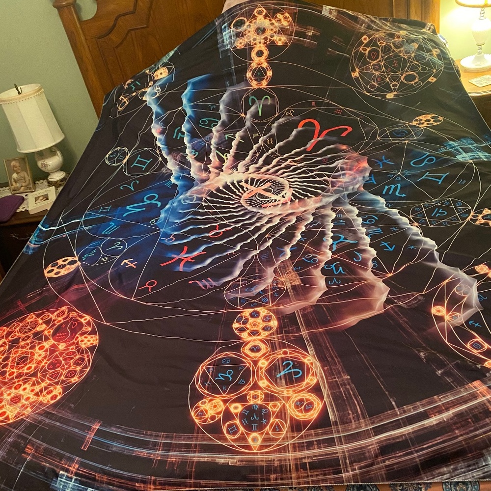 Tapestry Sacred Geometry & Astrology 80”x118”